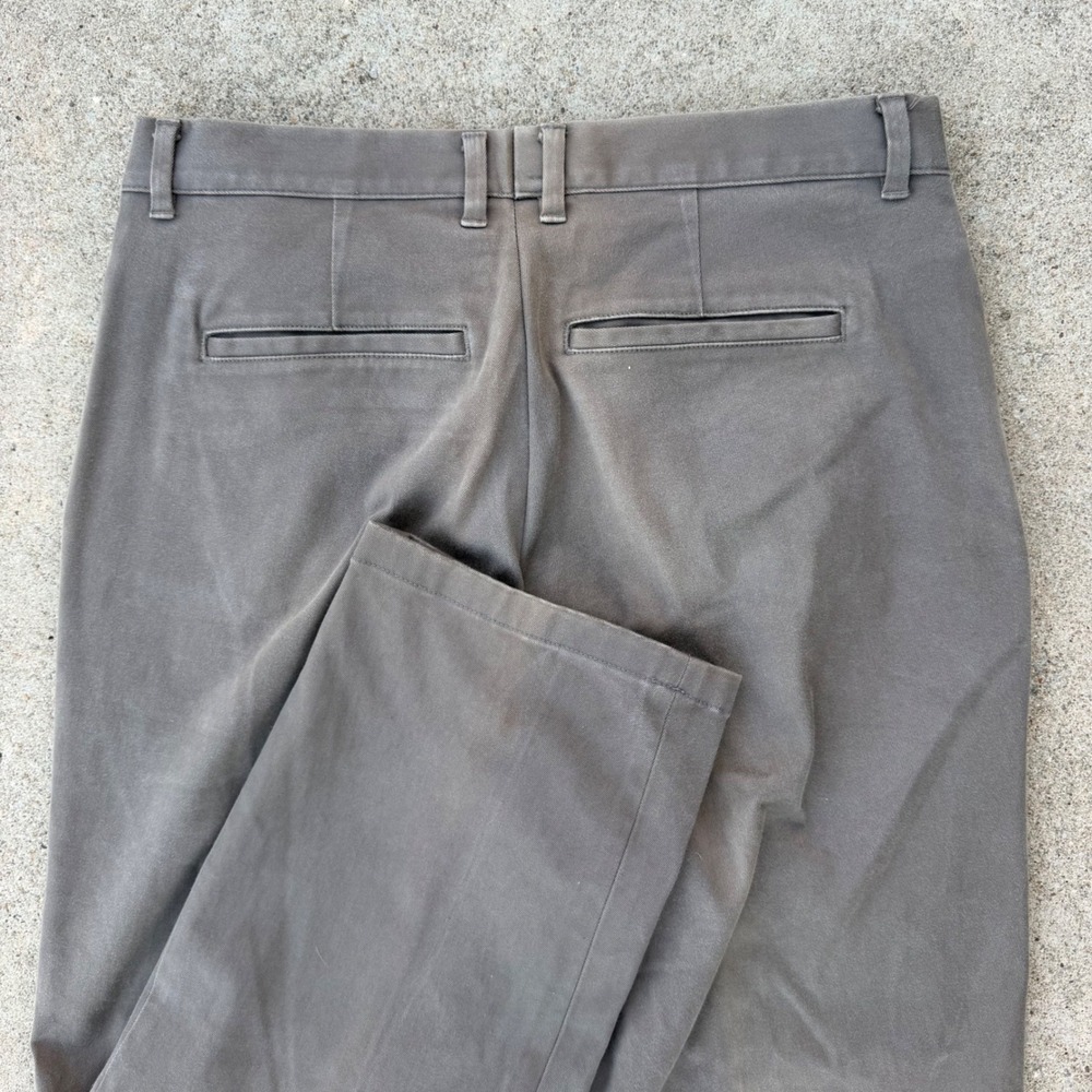 BIC Chino Pants Mens 32 Gray Straight Leg Cotton Twill Casual Workwear Trousers